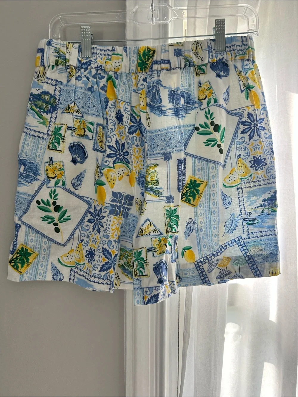 J.Crew Factory Mediterranean Print Linen-Blend Shorts NWT Size 6